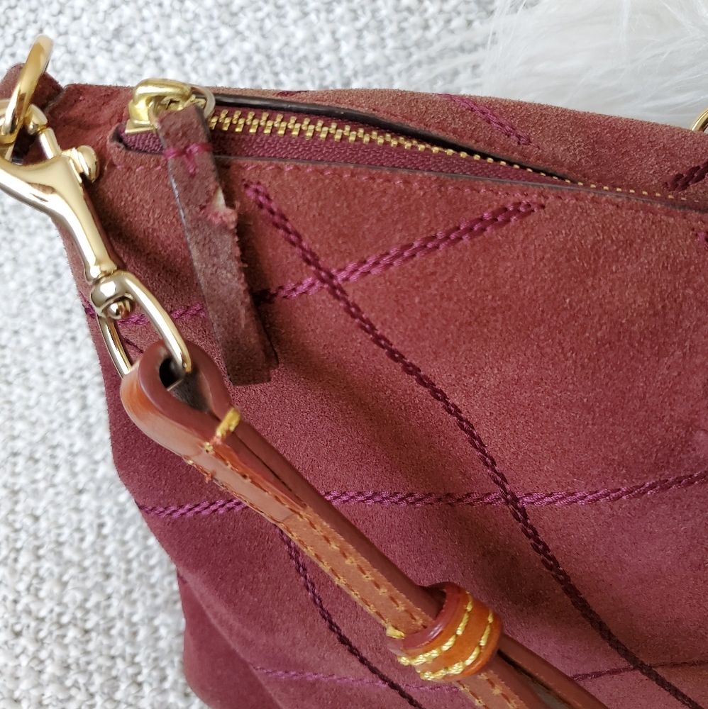 🔥Tory Burch Frida stitched suede satchel - Picture 5 of 11